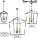 Townhall 4 Light 16 inch Coal/Soft Brass Pendant Ceiling Light